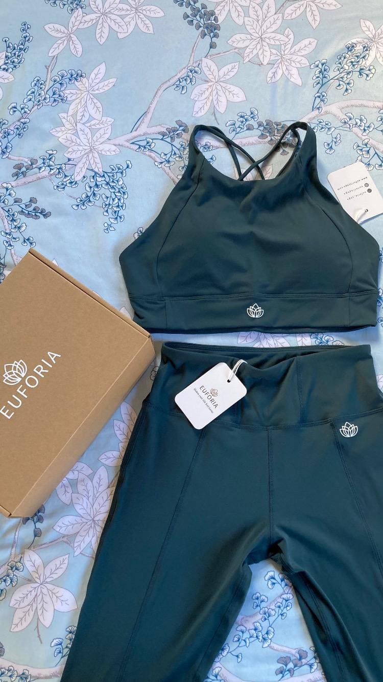 euforia yoga leggings top packaging abierto completo
