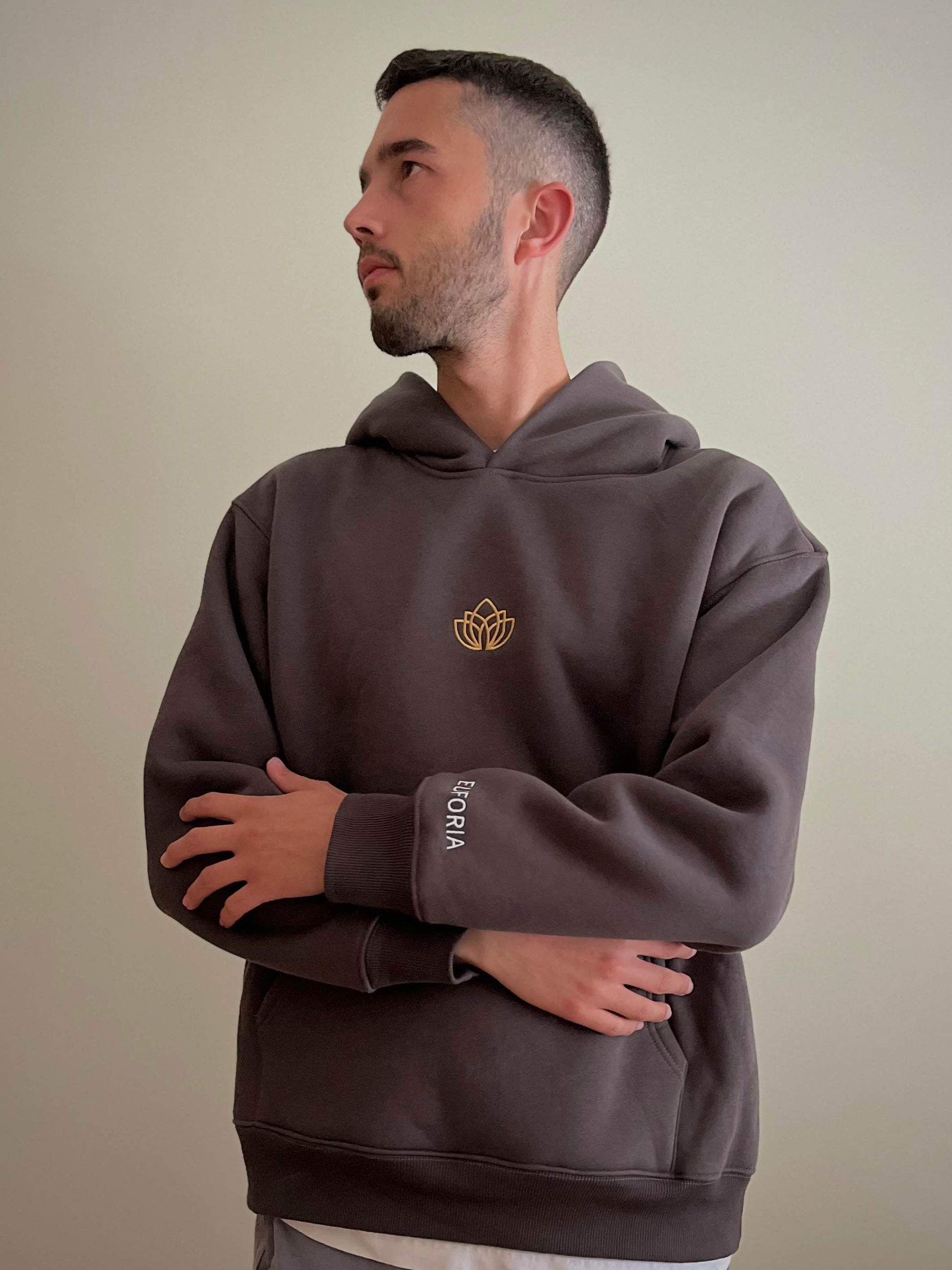 Sudadera oversize algodón - logo bordado