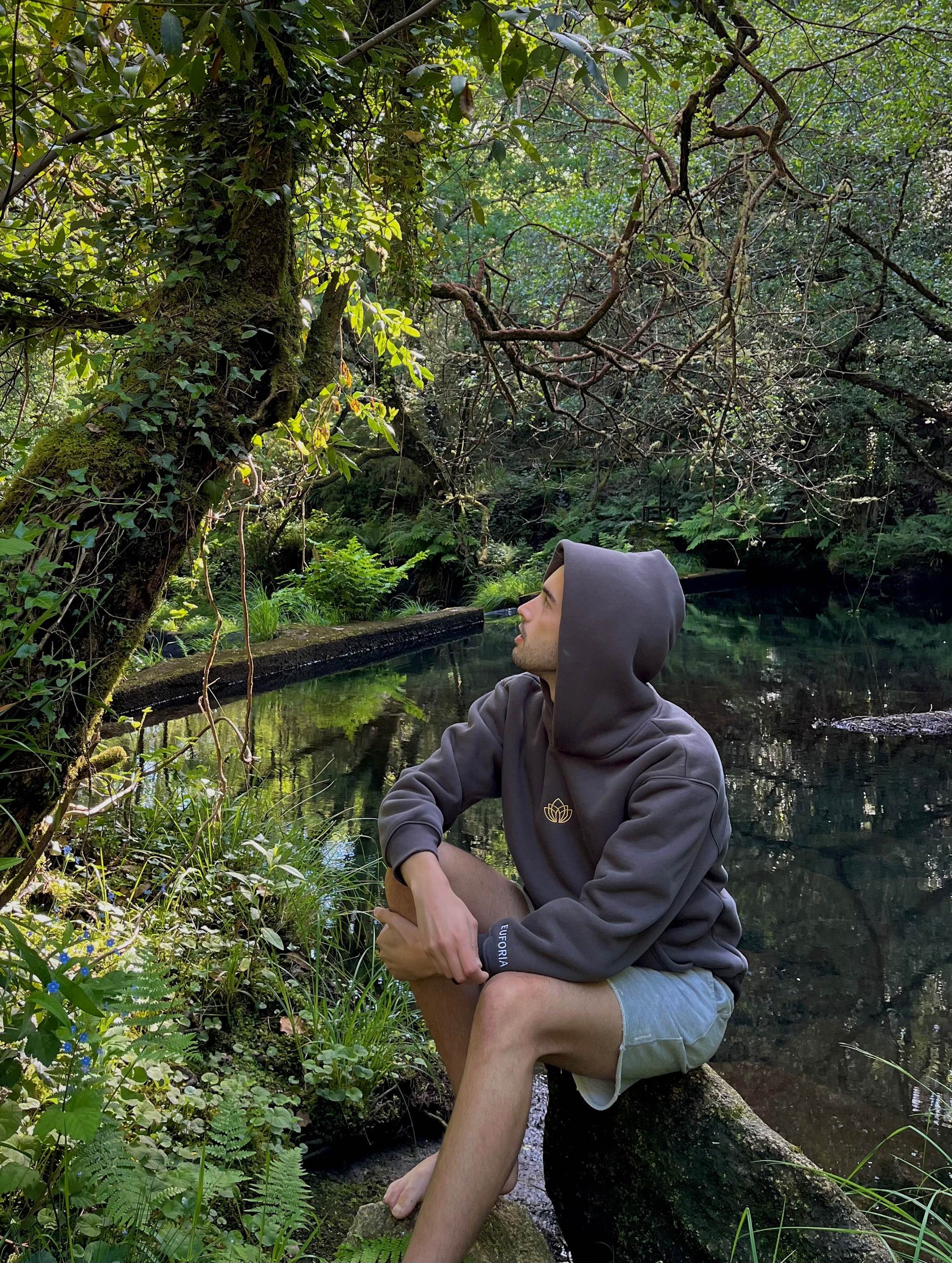 Sudadera oversize algodón - logo bordado