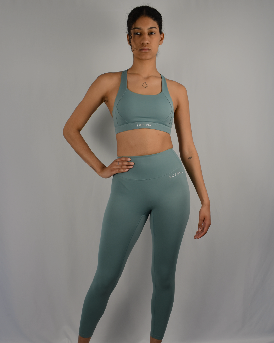 leggins push up mallas deportivas verde claro front entero